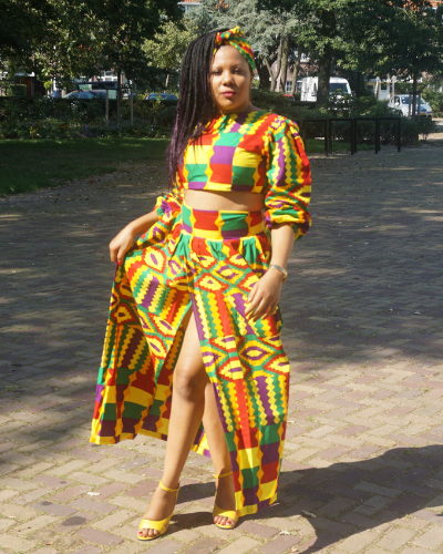Multi-colored Ankara two-piece