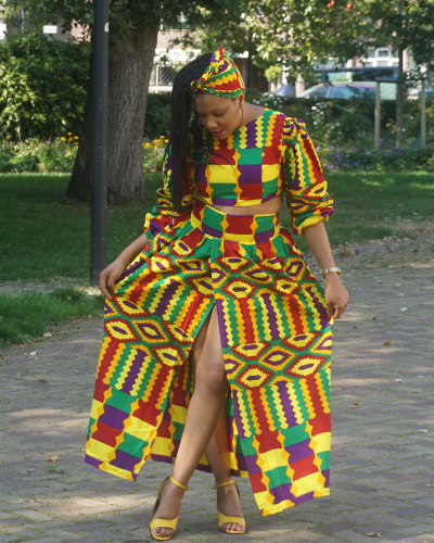 Multi-colored Ankara two-piece