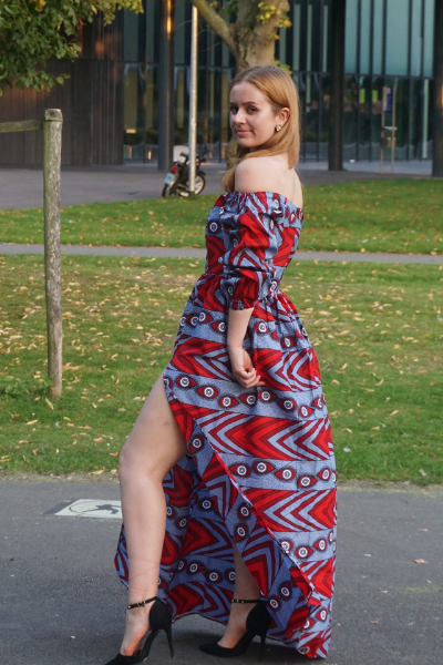 Reblue long elegant Ankara dress – Shophadia