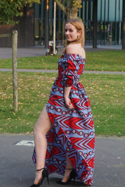 Reblue long elegant Ankara dress