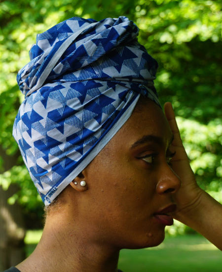 blue ankara headwrap