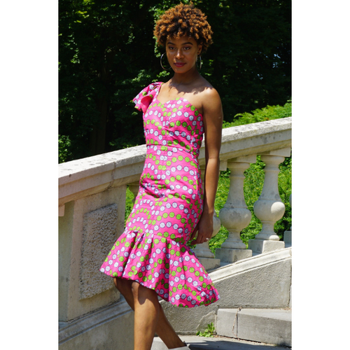 Elegant ankara pink dress