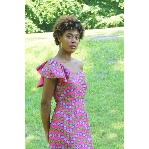 Elegant ankara pink dress