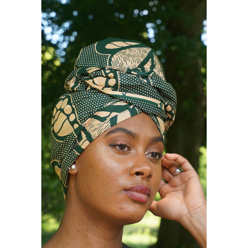 olive green ankara headwrap