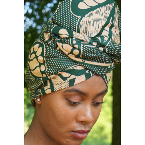 olive green ankara headwrap
