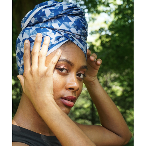 blue ankara headwrap
