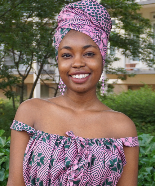 gentle pink and green ankara headwrap