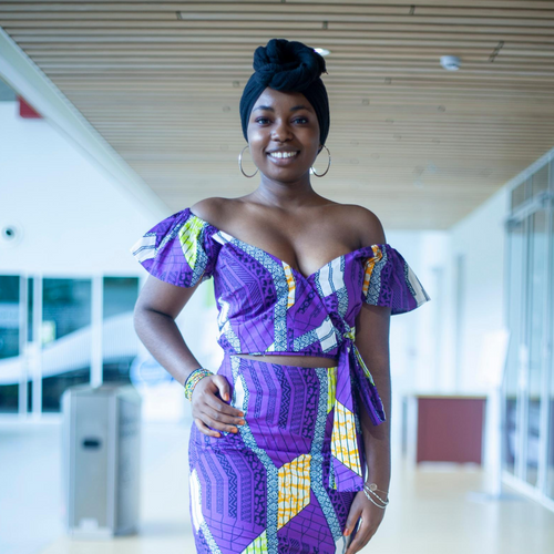 AFRICAN PRINT LINDA WRAP CROP TOP