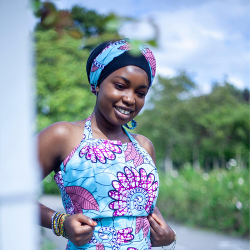 AFRICAN PRINT RAMA WRAP CROP TOP