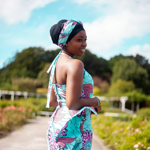 AFRICAN PRINT RAMA WRAP CROP TOP