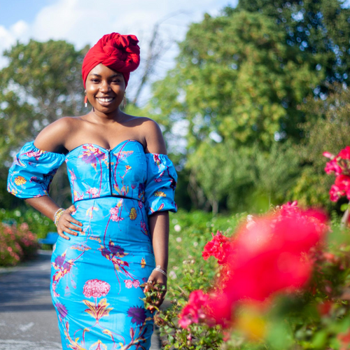 AFRICAN PRINT ALPHA PENCIL SKIRT