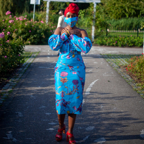 AFRICAN PRINT ALPHA PENCIL SKIRT