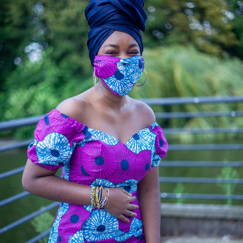 AFRICAN PRINT HALIMA MASK