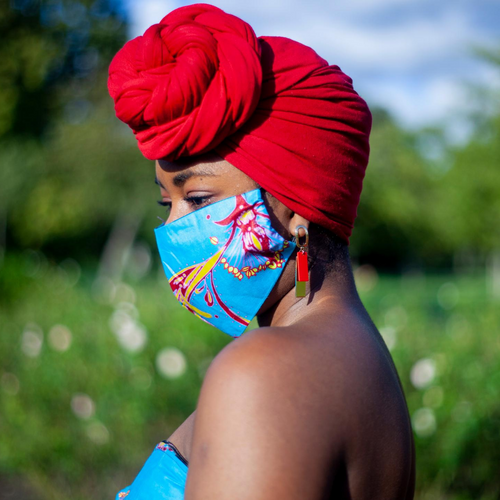 AFRICAN PRINT ALPHA MASK