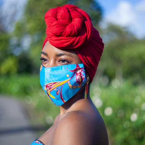 AFRICAN PRINT ALPHA MASK