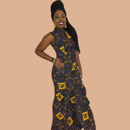 Elegant African print faby dress
