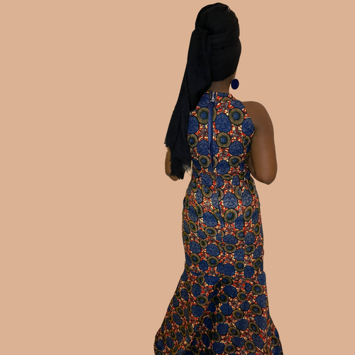 Elegant mermaid African print dress