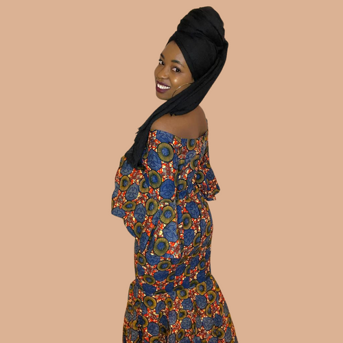 Elegant bella african print dress