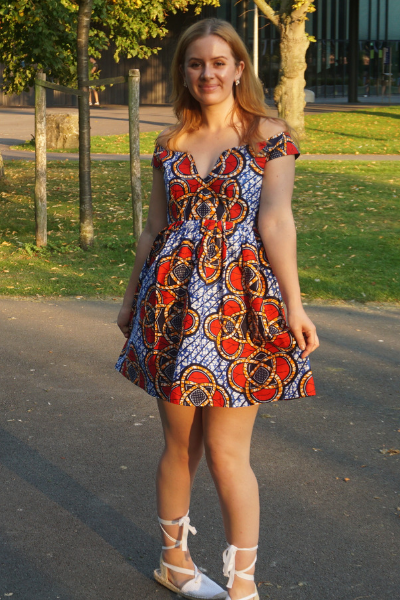 elegant ankara dresses Elegant Ankara Dress: Beaded African Print, Fitted Design