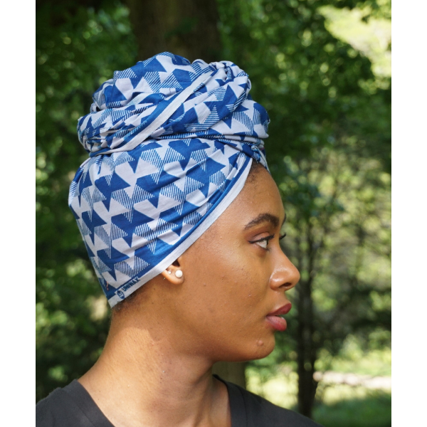 blue ankara headwrap