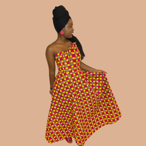 Elegant Tima African print dress