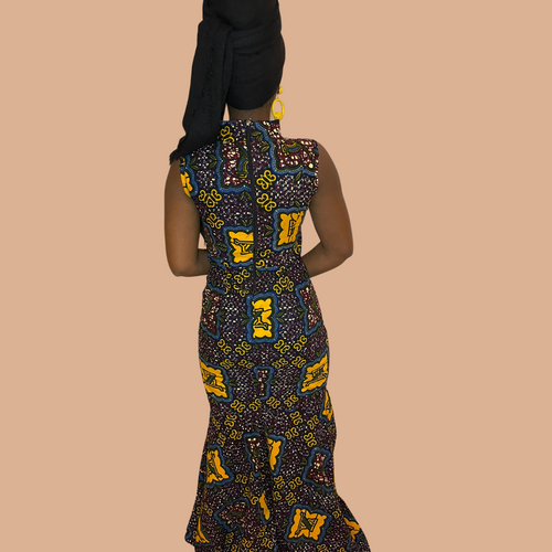 Elegant African print faby dress