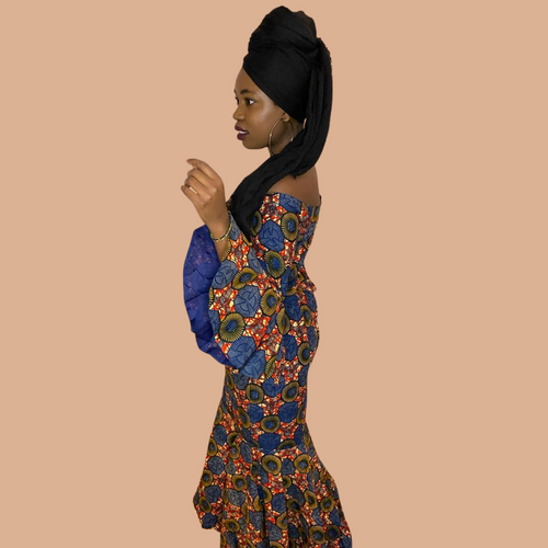 Elegant bella african print dress